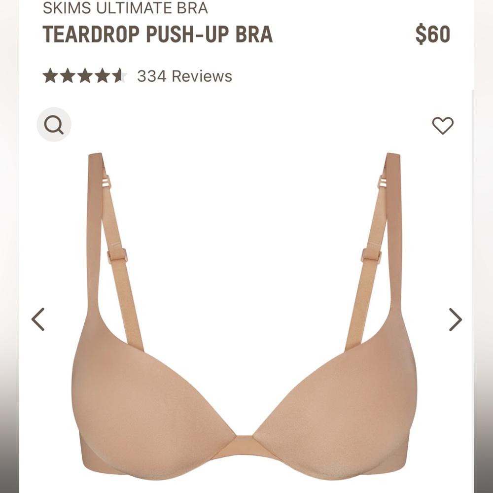 NWT never worn skims ultimate teardrop push up bra
